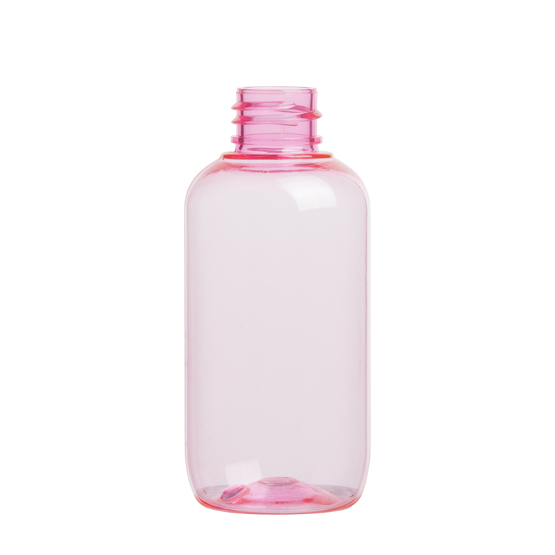 75ml 2.5oz Plastic PET Boston Round Bottle Translucent Pink Bottles