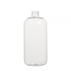 Hot sale boston round 500ml cosmetic container clear PET bottle