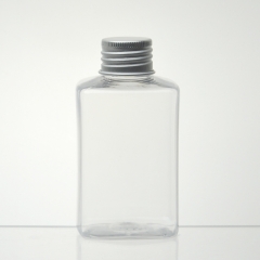 Bottiglie quadrate di plastica trasparenti