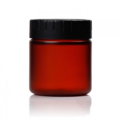 Barattolo di plastica marrone ambrato